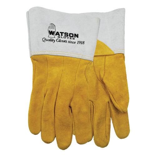 Heat Wave 2755-L Tigger Welding Gloves, L, Grain Deerskin Leather, Tan, Unlined, Gauntlet Cuff