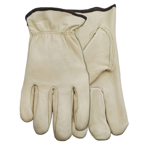 WATSON 1653-S MAN HANDLERS GENERAL PURPOSE GLOVES, DRIVERS, S, FULL GRAIN COWHIDE LEATHER PALM, FULL GRAIN COWHIDE LEATHER, CREAM, SLIP-ON CUFF, UNLINED LINING, KEYSTONE THUMB