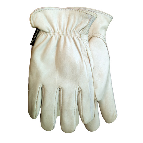 Watson 9545-L Scape Goat General Purpose Gloves, Drivers, Clute Cut/Keystone Thumb Style, L, Full Grain Goatskin Leather Palm, Full Grain Goatskin Leather, White, Slip-On Cuff, C100 Thinsulate Lining