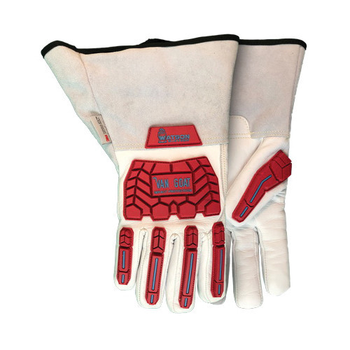 Van Goat 9549TPR-L Cut-Resistant Gloves, L, Full Grain Goatskin Leather, Gauntlet Cuff, Resists: Cut and Impact, ANSI Cut-Resistance Level: A5, ANSI Puncture-Resistance Level: 5