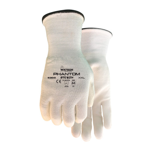 Stealth 369-M Phantom Cut-Resistant Gloves, M, Polyurethane Coating, HPPE/Glass/Steel, Knit Wrist Cuff, Resists: Cut, ANSI Cut-Resistance Level: A4