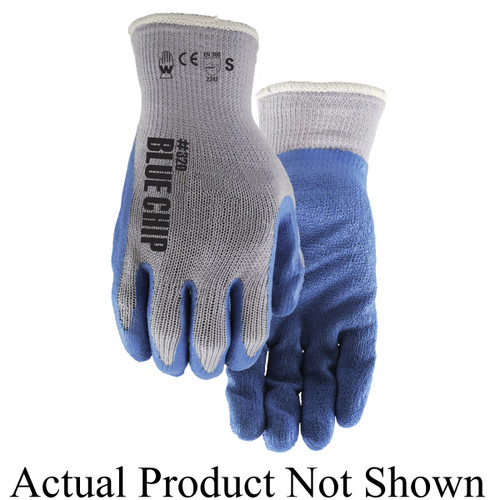 Watson 320-X Chip General Purpose Gloves, Straight Thumb Style, XL, Rubber Latex Palm, Cotton/Poly/Rubber Latex, Blue/Gray, Knit Wrist Cuff, Rubber Latex Coating