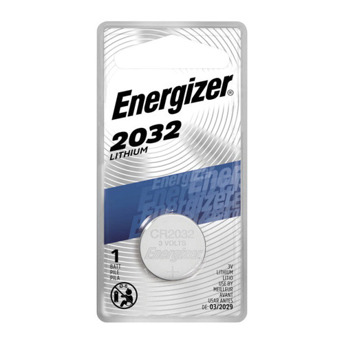 Energizer ECR2032BP Non-Rechargeable Coin Battery, Lithium Manganese Dioxide (Li/MnO2), 3 V Nominal, 225 mAh Nominal, 2032