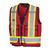 HI-VIS 150D POLY TWILL SURVEYOR'S SAFETY VEST - SNAP CLOSURE - RED - XL