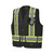 HI-VIS CSA 600D PU-COATED OXFORD POLY SURVEYOR'S VEST - SNAP CLOSURE - BLACK - XL