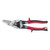 JET 735302 Traditional Super Heavy Duty Aviation Snip, 16 ga Copper, 18 ga Cold Rolled Steel, 21 ga Hard Steel, 22 ga 304 Stainless Steel Cutting, 1-3/8 in L of Cut, Drop Forged Chrome Molybdenum Steel Blade, Thermoplastic Rubber Handle