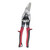 JET 735303 Traditional Super Heavy Duty Aviation Snip, 16 ga Copper, 18 ga Cold Rolled Steel, 21 ga Hard Steel, 22 ga 304 Stainless Steel Cutting, 1-3/8 in L of Cut, Drop Forged Chrome Molybdenum Steel Blade, Thermoplastic Rubber Handle