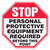 Accuform MPPE924VP Octagon Safety Sign, STOP, 12 in H x 12 in W, Black and White/Red, Plastic, Hole Mount