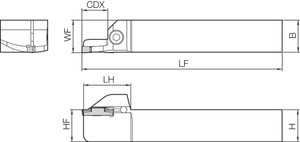 KGDFR 2020K704BZ, Face Grooving Toolholder KGDFR 2020K704BZ, Face Grooving Toolholder