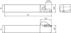 KGDFL 2020K503BZ, Face Grooving Toolholder KGDFL 2020K503BZ, Face Grooving Toolholder