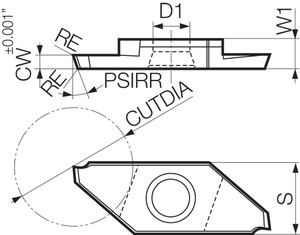 TKF 16R150S16DR PR1535 Grade PVD Carbide, Indexable Cut-Off Insert TKF 16R150S16DR PR1535 Grade PVD Carbide, Indexable Cut-Off Insert