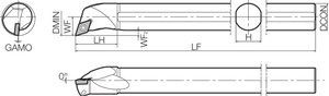 S10LSDQCR0713A Right-Hand, Positive Rake, Boring Bar S10LSDQCR0713A Right-Hand, Positive Rake, Boring Bar