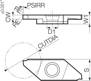 TKF 16L150T PR1535 Grade PVD Carbide, Indexable Cut-Off Insert TKF 16L150T PR1535 Grade PVD Carbide, Indexable Cut-Off Insert