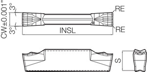 GDM 2520N020PM PR1215 Grade PVD Carbide, Indexable Cut-Off Insert GDM 2520N020PM PR1215 Grade PVD Carbide, Indexable Cut-Off Insert
