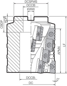 MSR 125R4M Metric Bore Diameter, 90 Degree Face Mill