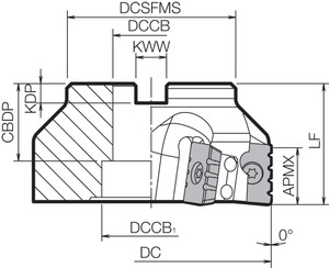 MSR 160R1M Metric Bore Diameter, 90 Degree Face Mill