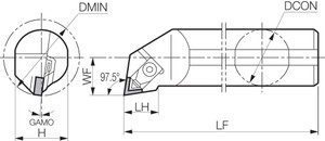 S40TCELNR1350 Right-Hand, Negative Rake, Boring Bar S40TCELNR1350 Right-Hand, Negative Rake, Boring Bar
