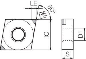 CNGA 433S00525ME KBN475 Grade CBN, Indexable Turning Insert