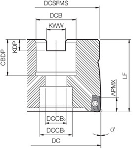 MECX 032R078TM Metric Bore Diameter, 90 Degree Face Mill