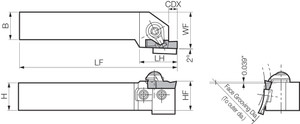 GFVSR 2020K702B, Face Grooving Toolholder GFVSR 2020K702B, Face Grooving Toolholder