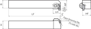 GFVTL 2525M08AA, Face Grooving Toolholder GFVTL 2525M08AA, Face Grooving Toolholder