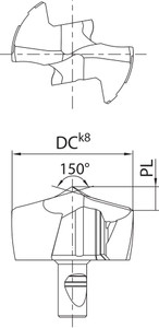 DA 0880MHQS PR1535 Grade PVD Carbide, Replaceable Drill Tip