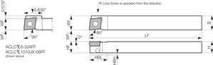 ACLCR 1010JX09FF, Indexable Turning Toolholder ACLCR 1010JX09FF, Indexable Turning Toolholder