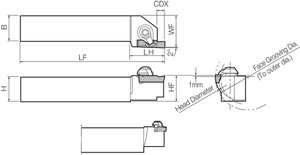 GFVL 2525M201A, Face Grooving Toolholder GFVL 2525M201A, Face Grooving Toolholder