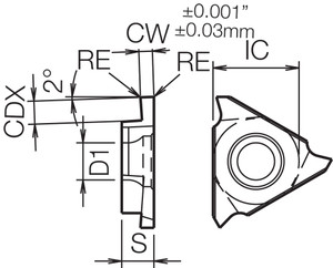 GBA 32L094N PR1215 Grade PVD Carbide, Indexable Grooving Insert GBA 32L094N PR1215 Grade PVD Carbide, Indexable Grooving Insert