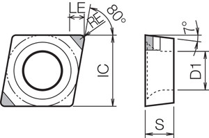 CCMW 3252S00525MES KBN05M Grade CBN, Indexable Turning Insert