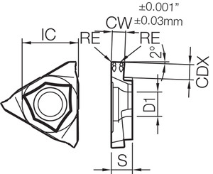 GBA 43R094MYN PR1215 Grade PVD Carbide, Indexable Grooving Insert GBA 43R094MYN PR1215 Grade PVD Carbide, Indexable Grooving Insert