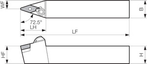 MVVNN 163D, Indexable Turning Toolholder MVVNN 163D, Indexable Turning Toolholder