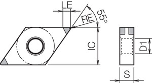 DNGA 433ME4 KBN05M Grade CBN, Indexable Turning Insert DNGA 433ME4 KBN05M Grade CBN, Indexable Turning Insert