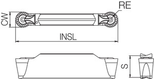 GDM 4020N200RCM PR1215 Grade PVD Carbide, Indexable Grooving Insert GDM 4020N200RCM PR1215 Grade PVD Carbide, Indexable Grooving Insert
