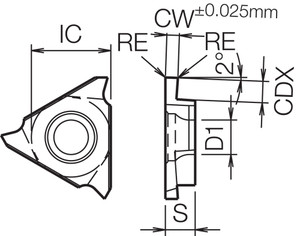 GBA 32R095005 TN90 Grade Uncoated Cermet, Indexable Grooving Insert GBA 32R095005 TN90 Grade Uncoated Cermet, Indexable Grooving Insert