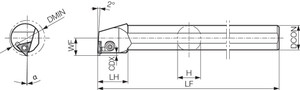 KIGBAL 403222, Internal Grooving Toolholder KIGBAL 403222, Internal Grooving Toolholder