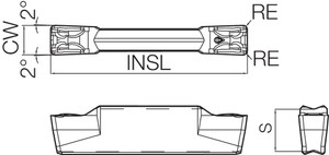 GDM 3020N020GM PR1215 Grade PVD Carbide, Indexable Grooving Insert