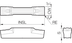GDFM 5020N040GM PR1225 Grade PVD Carbide, Indexable Grooving Insert