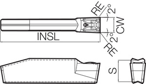 GDMS 3020N040GM PR1225 Grade PVD Carbide, Indexable Grooving Insert