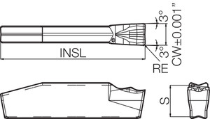 GDMS 4020N030PM PR1225 Grade PVD Carbide, Indexable Cut-Off Insert GDMS 4020N030PM PR1225 Grade PVD Carbide, Indexable Cut-Off Insert