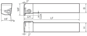 KGBASR 12425, External Grooving Toolholder KGBASR 12425, External Grooving Toolholder