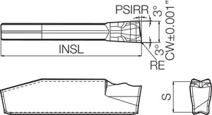 GDMS 2020R020PM6D PR1215 Grade PVD Carbide, Indexable Cut-Off Insert GDMS 2020R020PM6D PR1215 Grade PVD Carbide, Indexable Cut-Off Insert