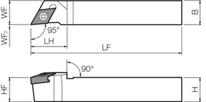 SDLNR 1212F08FF, Indexable Turning Toolholder SDLNR 1212F08FF, Indexable Turning Toolholder