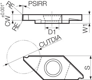 TKF 12L100T PR1225 Grade PVD Carbide, Indexable Cut-Off Insert TKF 12L100T PR1225 Grade PVD Carbide, Indexable Cut-Off Insert