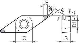 VCGW 151505S00435MET KBN25M Grade CBN, Indexable Turning Insert VCGW 151505S00435MET KBN25M Grade CBN, Indexable Turning Insert