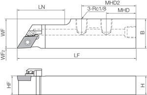 SDJCR 8253FFJCT, Indexable Coolant-Through Turning Toolholder SDJCR 8253FFJCT, Indexable Coolant-Through Turning Toolholder