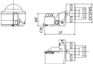 KPC4 KGDL 270553T10 Quick Change, Polygon Shank Indexable Grooving Toolholder