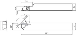 KGDSR 1616JX15B, Cut-Off Toolholder