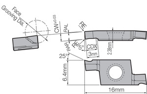 TWFGTR 180 PR1535 Grade PVD Carbide, Micro Face Grooving Bar