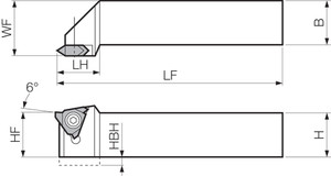 KTTR 1010F16, External Threading Toolholder
